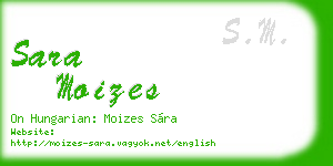 sara moizes business card